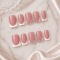 Fine Nails French Kiss – French Tip Design mit Blütendetails (Duck-Form), Produktfoto