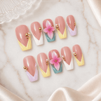 Fine Nails Hot Chick – Botanisches Muster in Pink, Lila, Grün (Square), Produktfoto