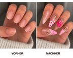 Fine Nails Love Bomb – Pinkes Herz-Design, Vorher-Nachher-Vergleich